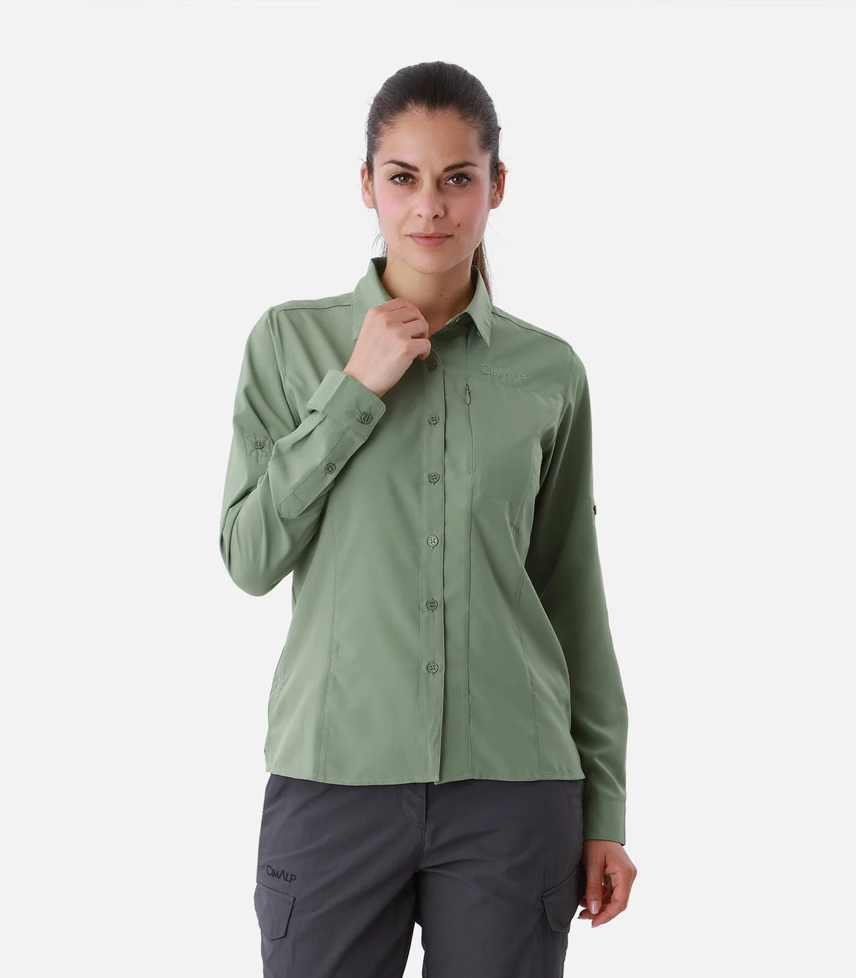Chemise à manches longues Cimalp ALICANTE 4 F portée par une femme